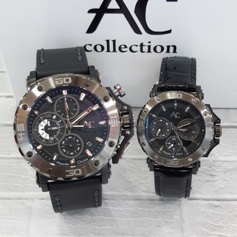 jam tangan couple original alexandre christie collection 9205 kulit