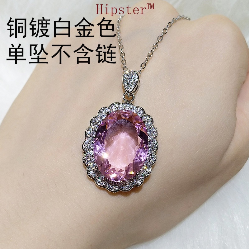 New Affordable Luxury Fashion Natural Blue Crystal Rings Pendants Suit