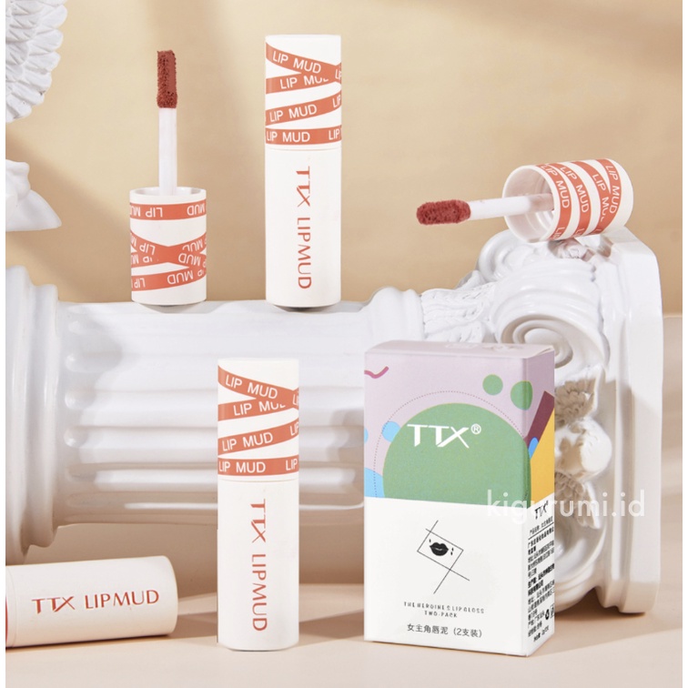 TTX Lip Mud Cream Matte Lipstick Waterproof Lip Tint Long Lasting Lip Cheek Clay XX005