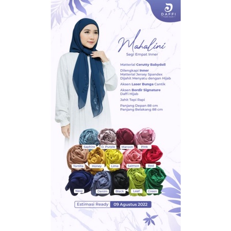 Hijab Daffi Mahalini Series hijab Malaysia hijab segi empat hijab inner