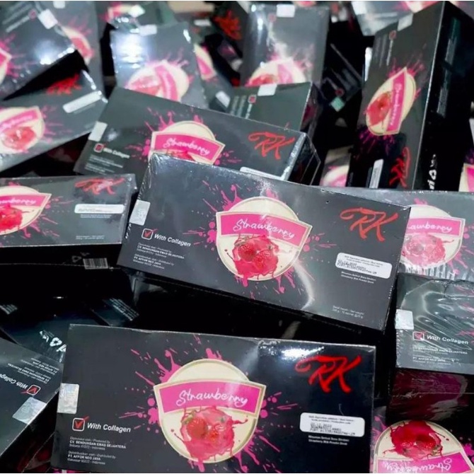 VIT COLLAGEN RASA STRAWBERRY RK GLOW ORIGINAL BPOM