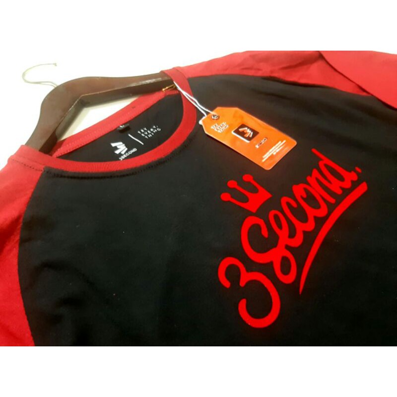 Kaos lengan 3/4 cowo / kaos reglan 3/4 kaos three second raglan 3/4 / kaos lengan panjang pria