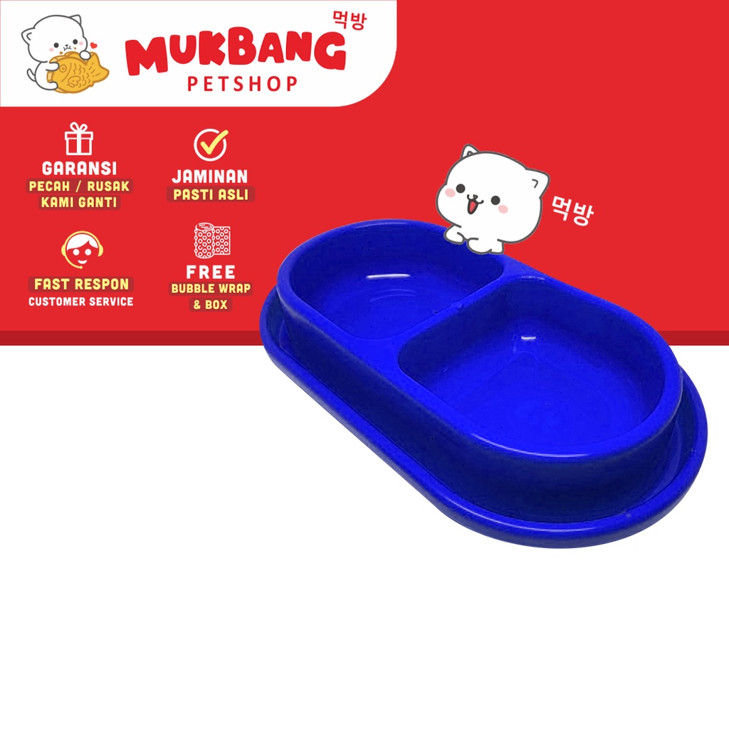 Tempat Makan Kucing dan Anjing Double Bowl 2 Space Anti Semut Mangkuk Makan Kucing Tempat Makan Hewan Oval Anti Slip Piring Makan dan Minum Kucing dan Anjing Anti Licin Mangkok Makanan Kucing Mangkok Pakan Kucing Wadah Makanan Kucing