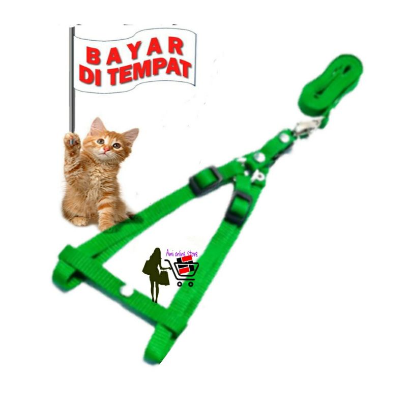 Harnes Y tali tuntun WARNA merah  kucing Anjing kecil musang kelinci  MUDAH DI GUNAKAN