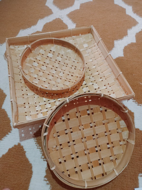 (kot01) Piring Kotak No.1 Natural Ukuran  25x25x5 Cm/ Piring Penyetan/ Piring Bambu Murah/ Piring