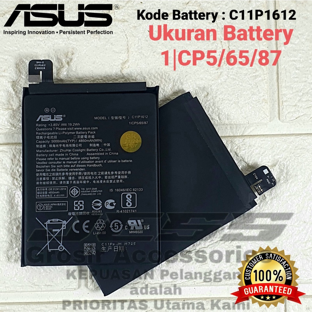 Baterai Original ASUS Zenfone 3 Zoom S 5.5 - ZE553KL - Z01HD - Z01HDA &amp; Zenfone 4 Max Pro 5.5 - ZC554KL - X001D Battery C11P1612