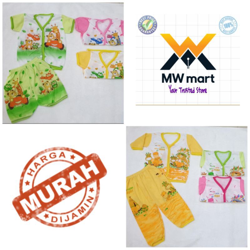Stelan baju dan celana bayi 0-3 bulan pendek dan panjang