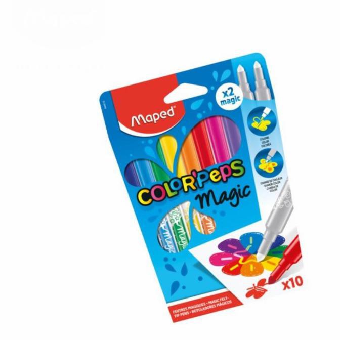 

(PERALATAN MENGGAMBAR) MAPED FELT PEN MAGIC 10 PC MARKER SPIDOL AJAIB BERUBAH WARNA CARDBOARD PROMO