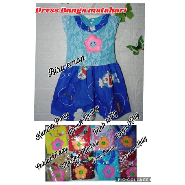 Dress anak 3-5 tahun bunga matahari