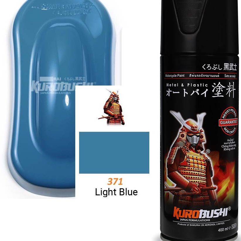 Cat Semprot Pilox Pilok Samurai Paint Kurobushi Standard Colours 371 Light Blue / Biru Terang / Biru Muda (400ml)