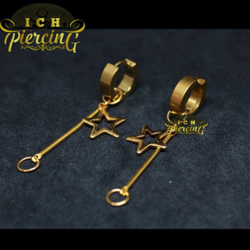 IP-AL [ PREMIUM ] ANTING RUMBAY GOLD MODEL BATANG / ANTING BTS KOREA / ANTING TINDIK DAN JEPIT