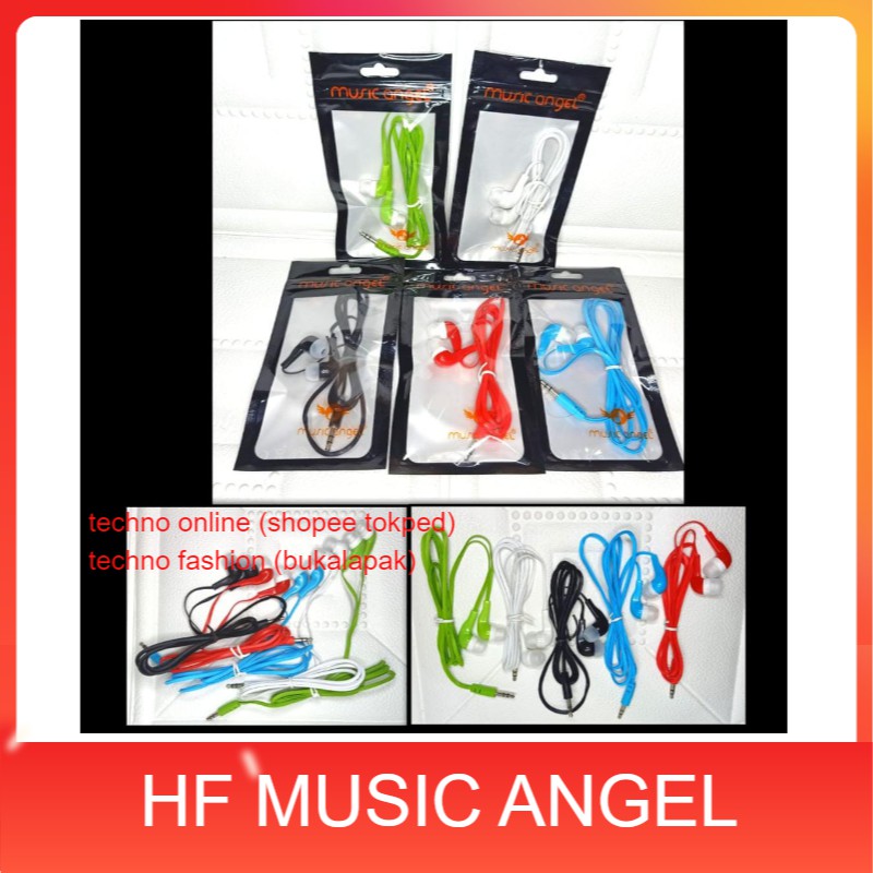 headset earphone handsfree music angel + pack klip original termurah