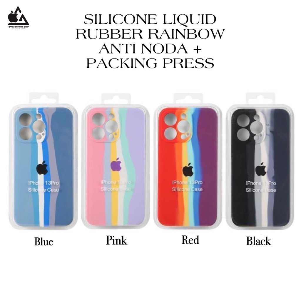 Silikon Rubber Case Rainbow iPhone 13 PRO MAX Mini 12 PRO MAX Mini 11 PRO MAX XR X XS MAX 7 7+ 8 8+ SE 2 SE 3 6 6+ 6S 6S+ Softcase Liquid Rubber Anti Noda Cover Camera Protect