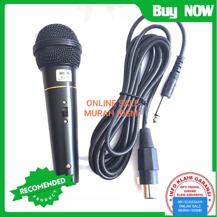 original nakata Mic kabel Microphone cable karaoke vocal audio sound mik pengeras suara pro profesional vokal mikrophone dynamic aux asli  Langsung nyala. Gk pake baterai suara mantap, yg paling penting tidak perlu teriak kenceng ngomong aja sudah kencang