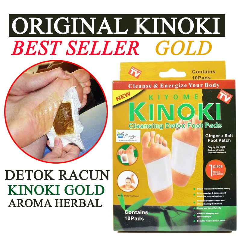 KINOKI GOLD Detox Foot / Detoks Koyo Kaki / Detok Tubuh 1 BOX 10 SACHET