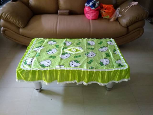 Taplak meja bahan satin