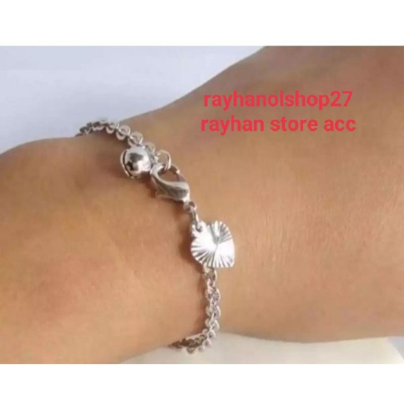 Gelang tangan wanita Nuri warna silver Terbaru