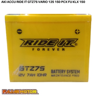 AKI ACCU KERING RIDE IT GTZ7S MOTOR VARIO 125 150 PCX 150 CB150R SATRIA FU KLX 150