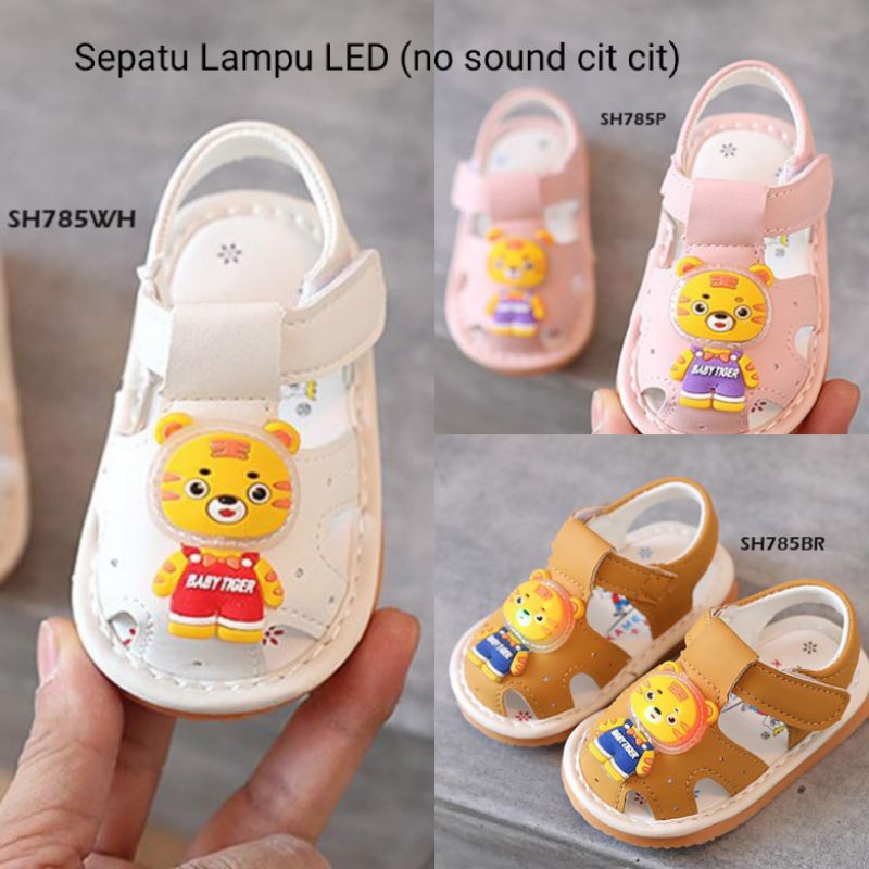 Sepatu Bayi Bunyi Cit cit, Sepatu Lampu LED warna warni, Sound shoes