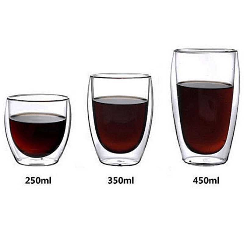 One Two Cups Gelas Cangkir Kopi Anti Panas Double-Wall Borosilicate Glass