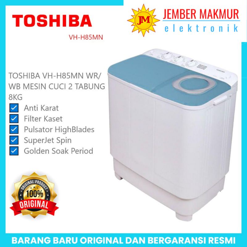 Mesin cuci Toshiba 2 Tabung VH H 85 MN