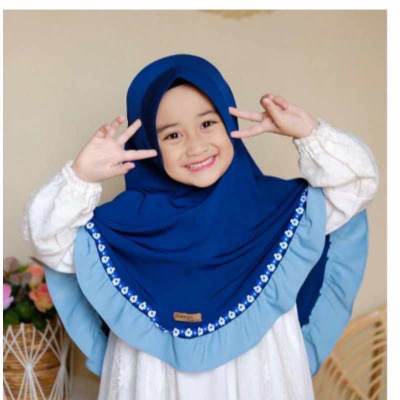 JILBAB ANAK SERUT FF MOTIF MURAH JILBAB SERUT KIDS JILBAB JERSEY KIDS CANTIK HIJAB INSTAN