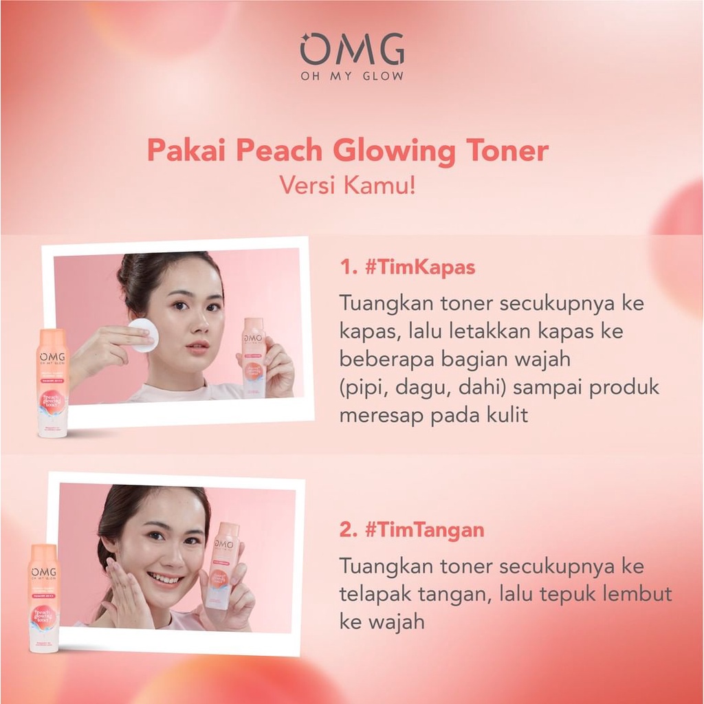 OMG Peach Glowing Series | Peachy Plumpy Glowing Skin | Cream | Face Wash | Toner kosmetik