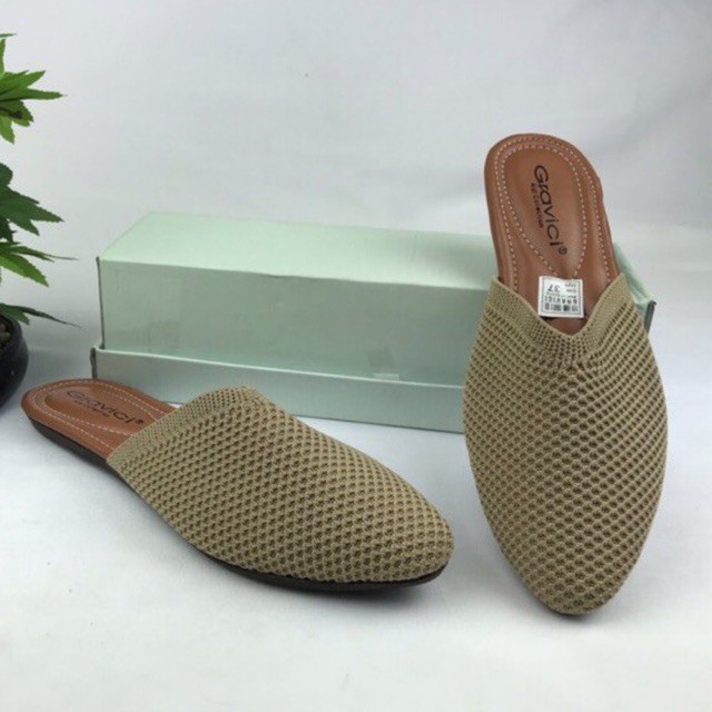 Sandal Flat Wanita Slip On Bahan Rajut Import SF-64 GRAVICI