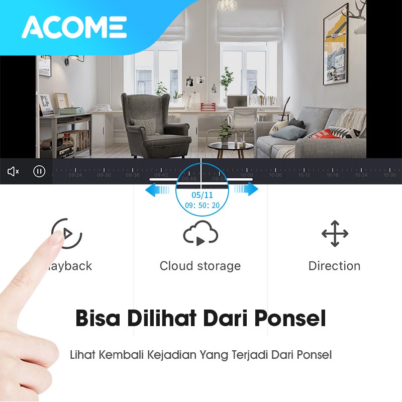 CAMERA CCTV ACOME IOT APC05 1080P INDOOR AUDIO 2 ARAH TWO WAY HITAM