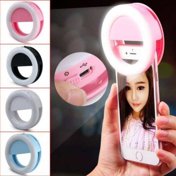 Selfie Ring Light LED Lampu Jepit HP Portable Vlogger RK-12