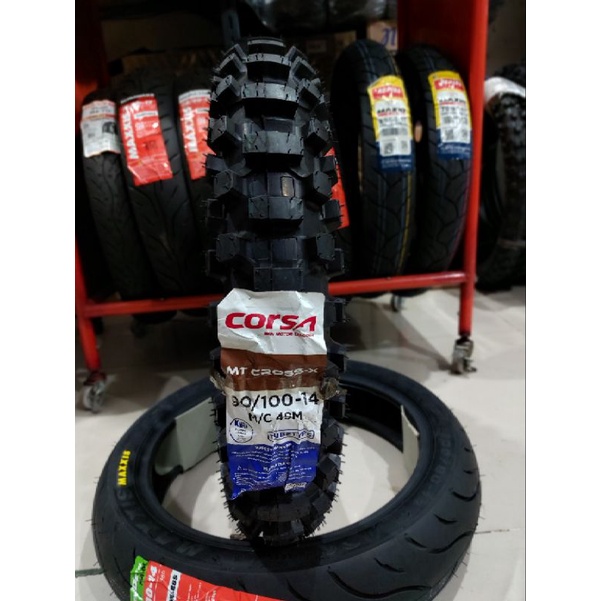 BAN LUAR CORSA MT CROSS TRAIL 90/100-14 RING 14 TUBETYPE