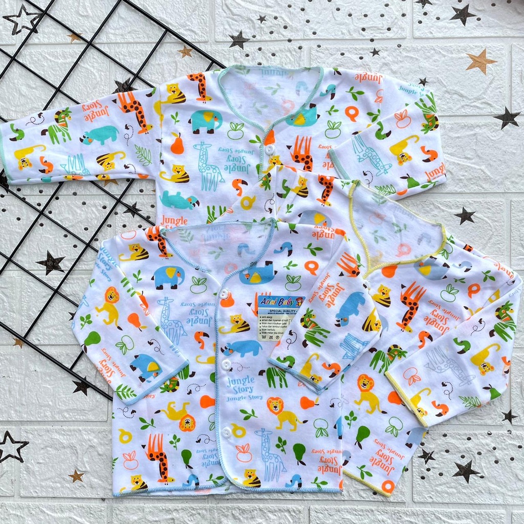 3 pcs baju bayi baru lahir baju bayi lengan panjang atasan baju bayi SNI asyam baby