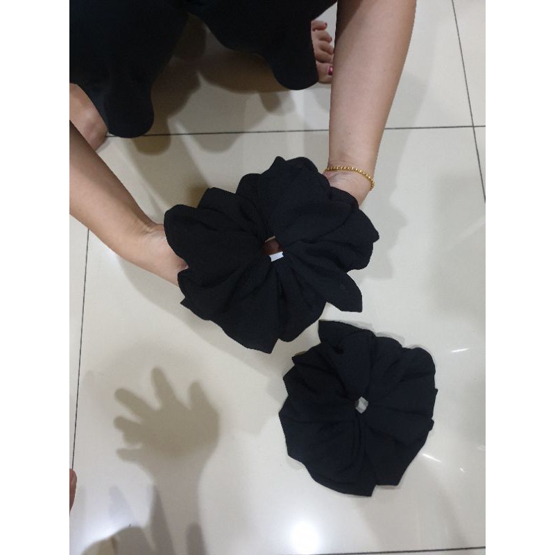 SUPER JUMBO INNER Hitam KUNCIR HIJAB /SCRUNCHIE CEPOL HIJAB