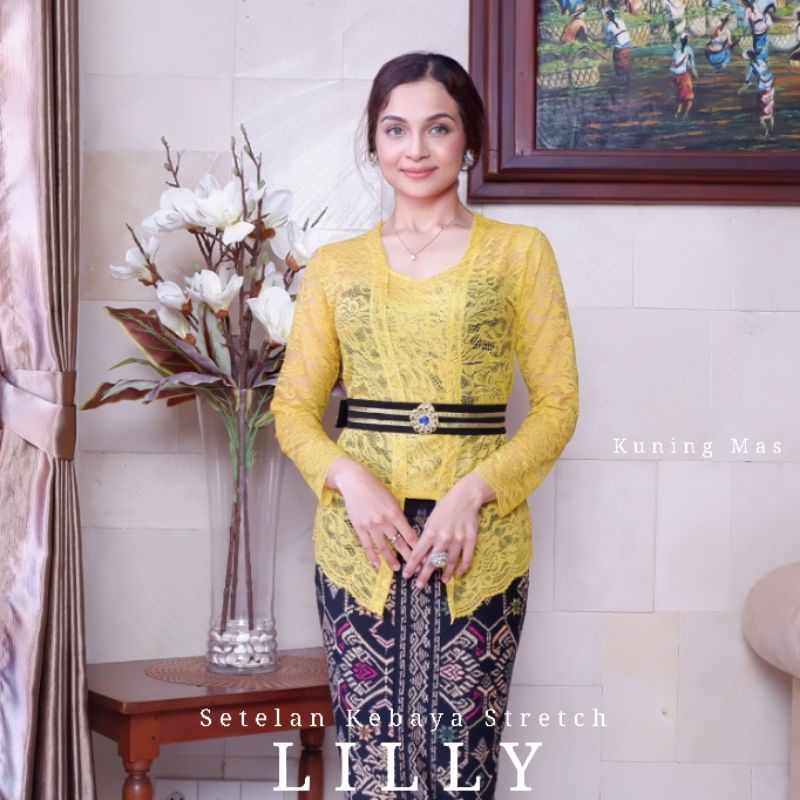 Setelan Kebaya Kutubaru Lengan Panjang Stretch Lilly