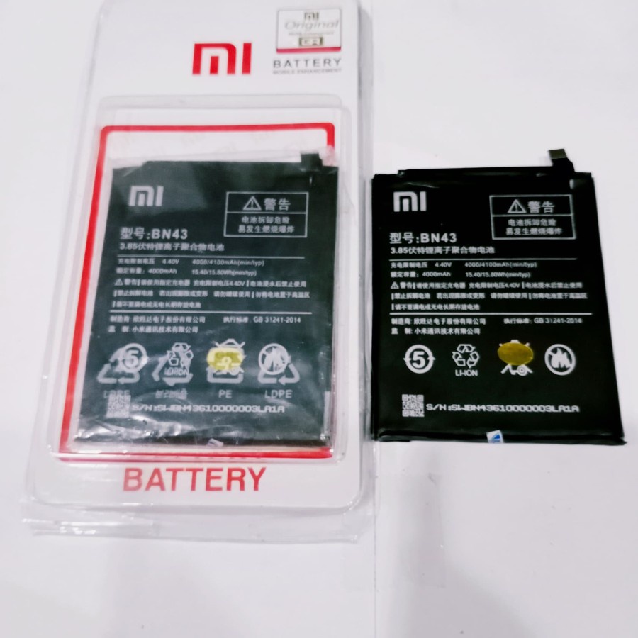 Baterai Batere Battery original Xiomi BN43/Redmi note 4x