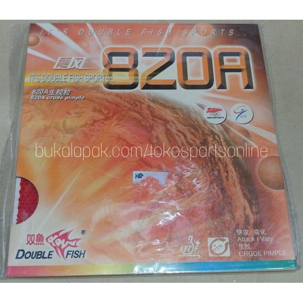 Unik Double Fish 820A Karet Bat Pingpong Bintik Pendek Serang Bet Tenis Meja Terlaris