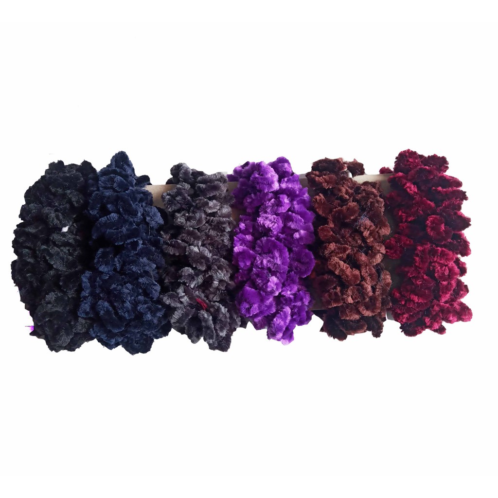 Isi 6 pcs Ikat Rambut Cepol Scrunchie Warna Soft