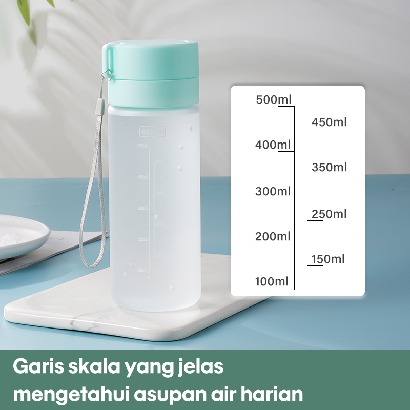 Letyeah &amp; Anantagt Botol Minum 600ml Anti tumpah/Sport Water Cup travel Minimalis Bpa free