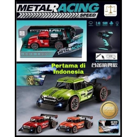 Mainan Mobil Remot RC Metal Racing 2.4Ghz Keluar Asap Knalpot Drift On