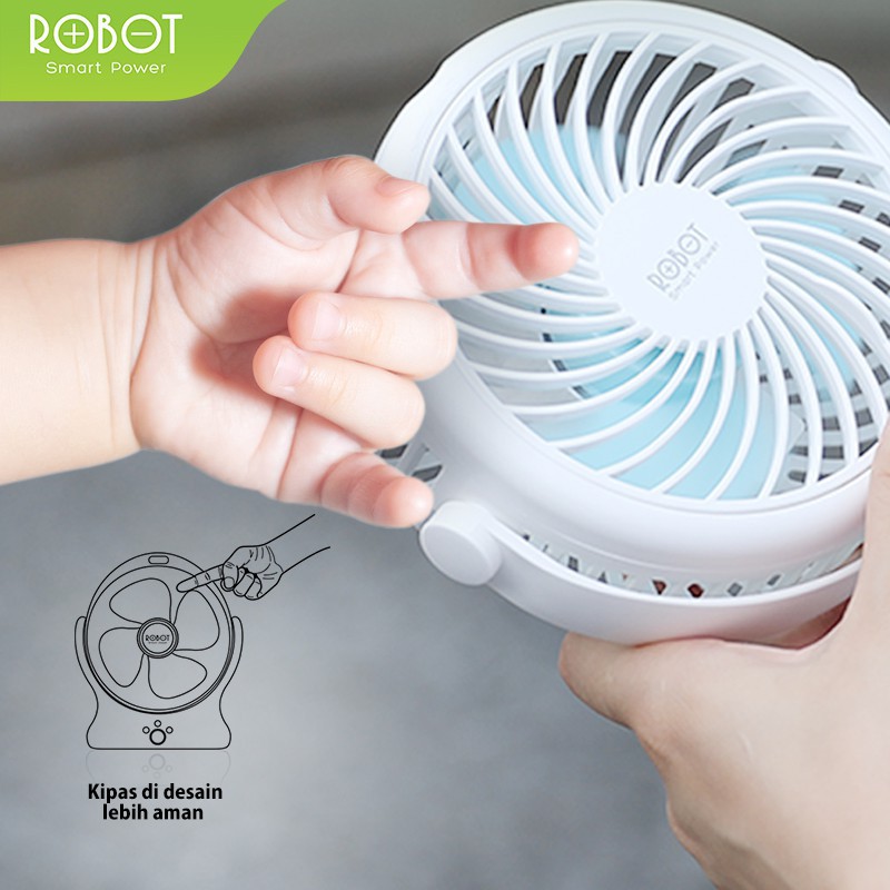 ROBOT RT-BF10 Portable Fan, Powerbank 2000mAh Mini Fan Kipas Angin Mini - Garansi Resmi 1 Tahun