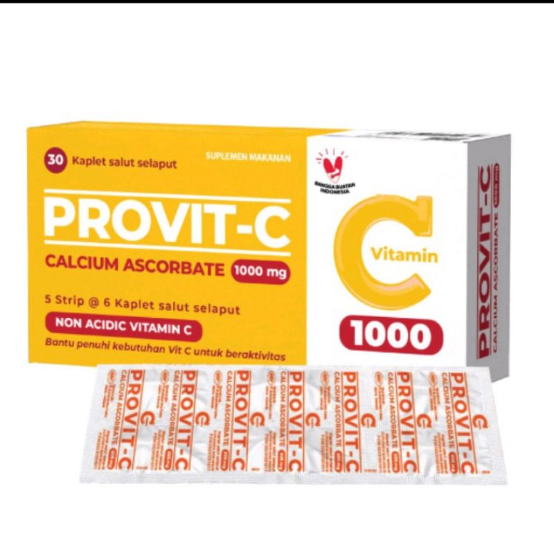 PROVIT-C 1000 mg isi 30 / GETVIT-C Non Acidic / suplemen kesehatan / vitamin C aman di lambung / vit