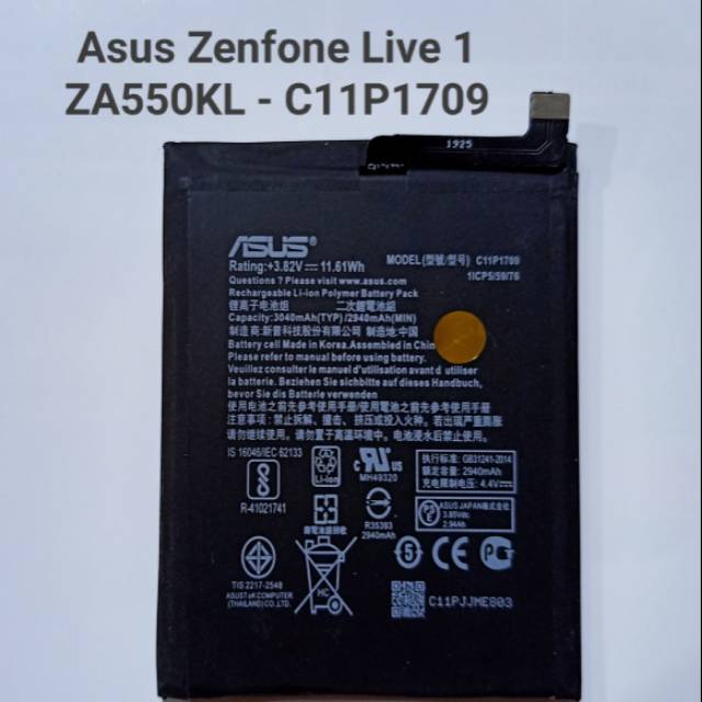 Baterai Batre Battery Original Asus Zenfone Live L1 ZA550KL - C11P1709