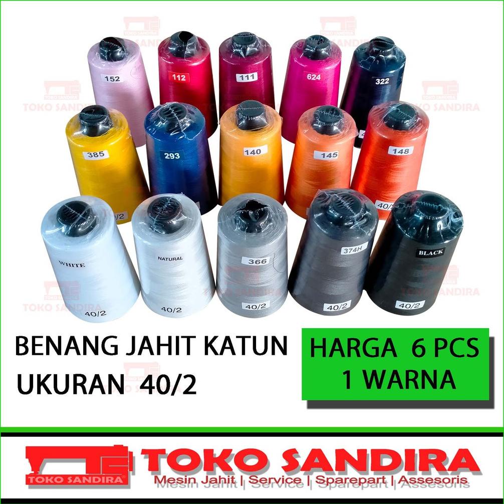 6 Pcs Benang Jahit 40/2/Benang Jahit Katun/Toko Alat Jahit/Kebutuhan Menjahit/Toko Perlengkapan Menj