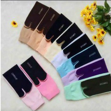 12 pasang- kaos kaki jempol polos warna panjang/kaos kaki wanita/kaos kaki muslim