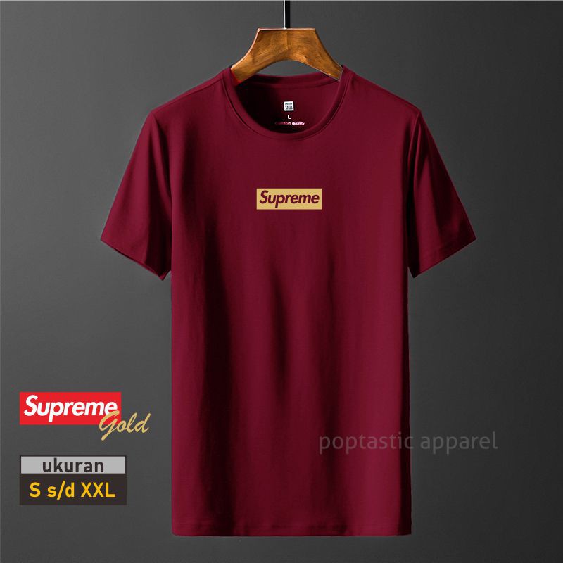 SUPREEMEE- Kaos Distro Pria Wanita Katun Combad 30S Premium/ LEMBUT / ADEM