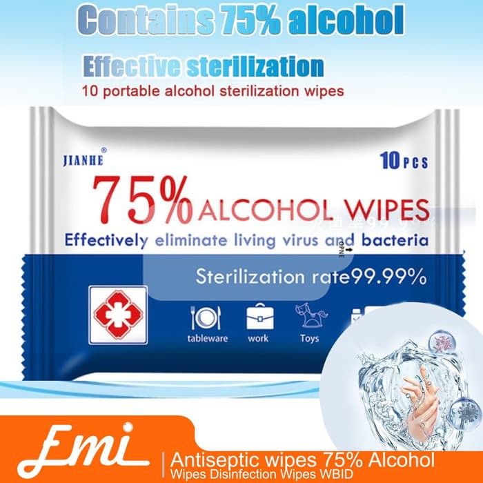 Antiseptic wipes 75% Alcohol Wipes Disinfection Wipes WBID belle 10she- By EMI