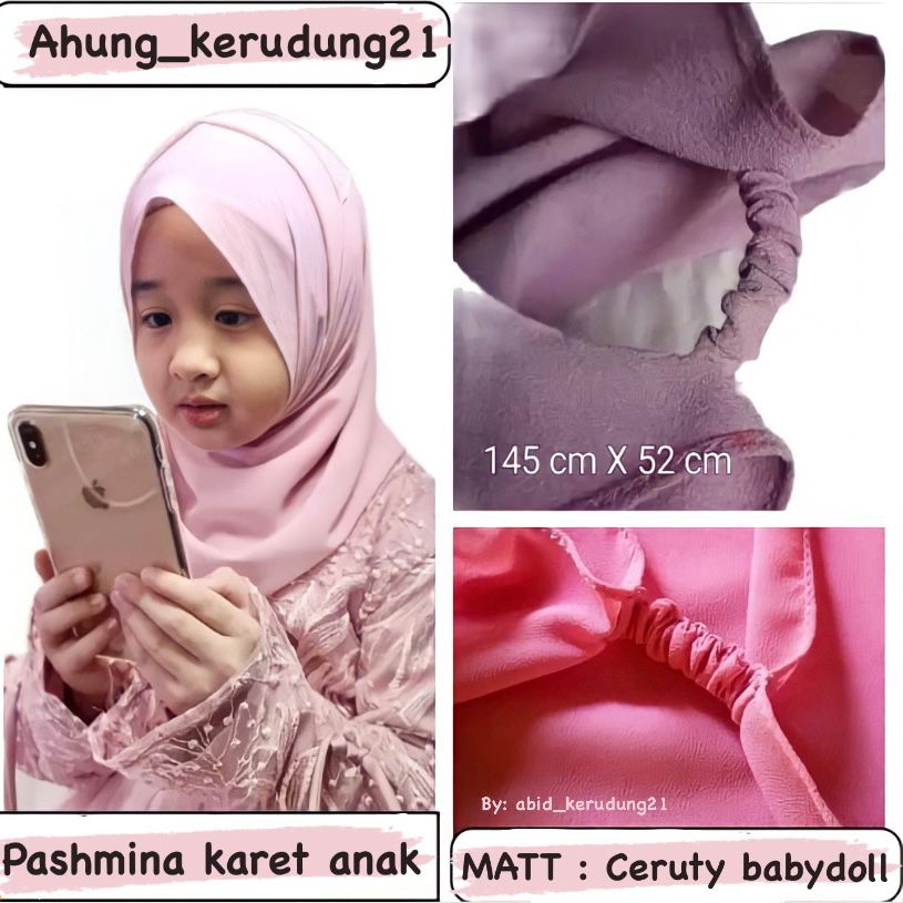 HIJAB KERUDUNG JILBAB PASHMINA ANAK KARET CERUTY TERPOPULER TERBARU TERPOPULER TERBARU