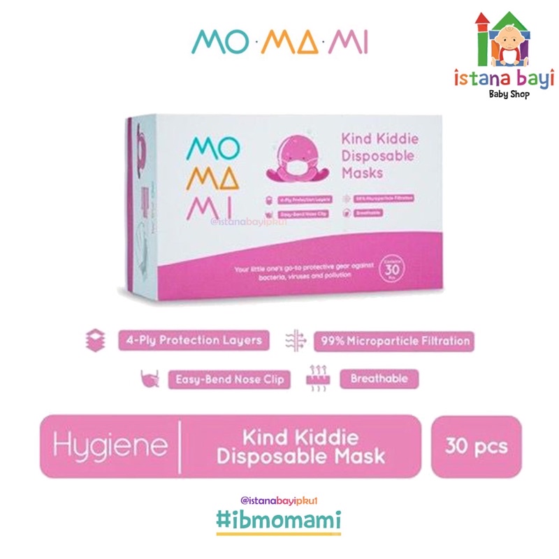 Momami kind kiddie disposable Mask/Masker anak 4 ply isi 30 Pcs