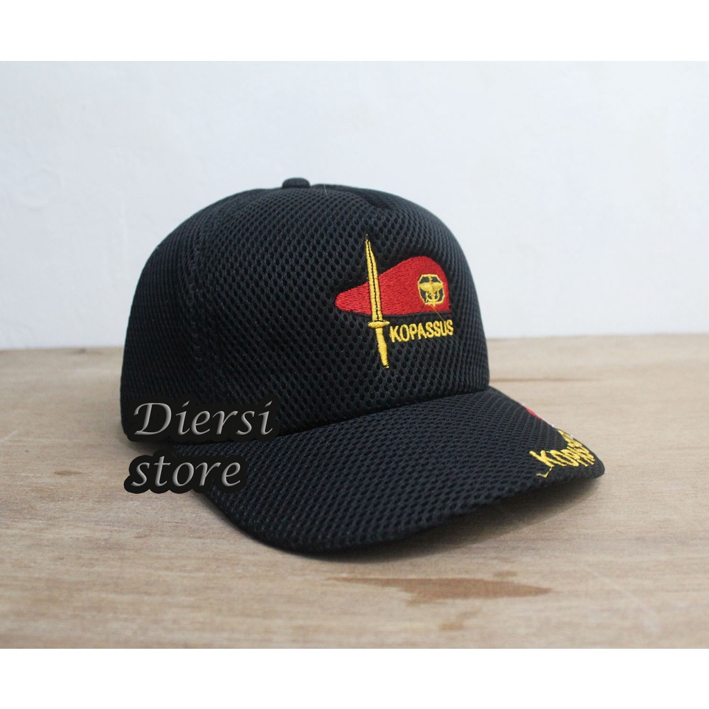 DIERSI STORE TOPI DOUBLE MESH BORDIR KOPASSUS/TOPI KOPASSUS BORDIR/TOPI TNI