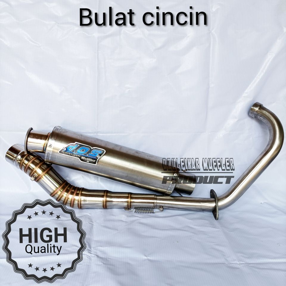 knalpot DOS muffler racing stainless cb glpro megapro tiger vixion satria fu dll-bulat cincin